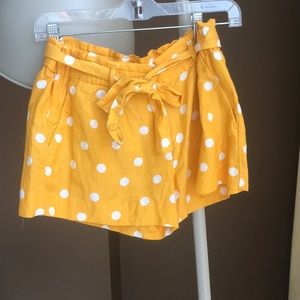 Yellow polka dot shorts